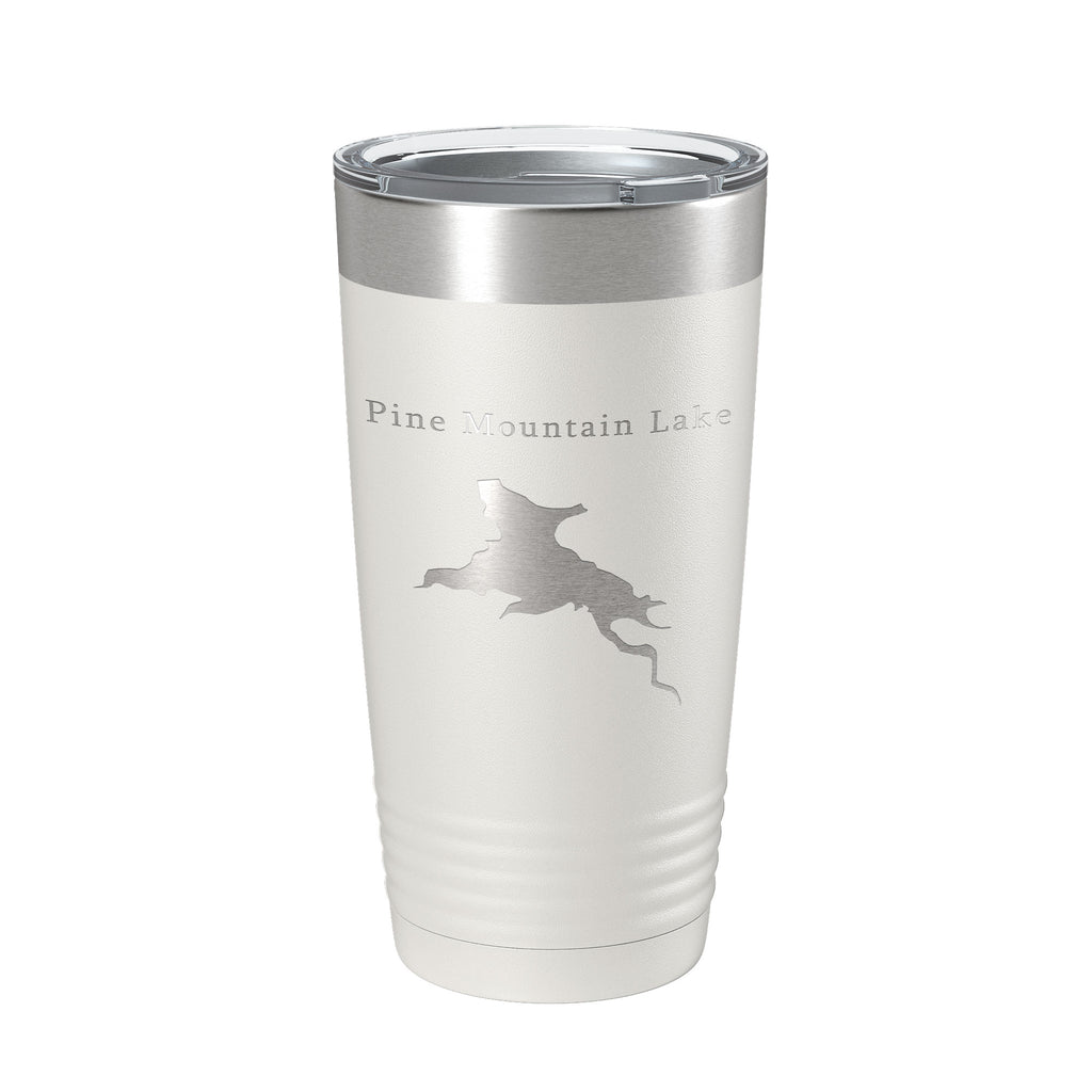 Pine Mountain Lake Map Tumbler Travel Mug Insulated Laser Engraved Coffee Cup California 20 oz