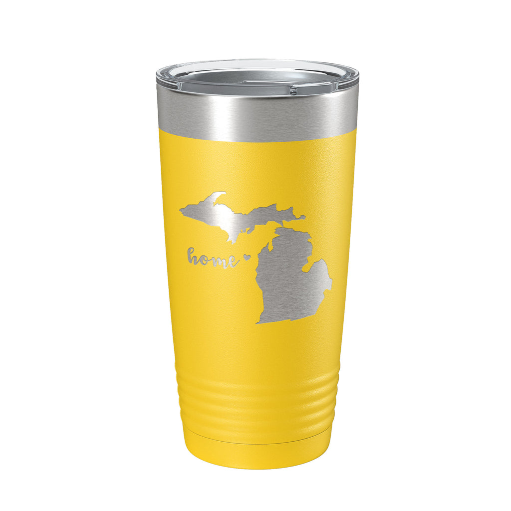 Michigan Tumbler Home State Travel Mug Insulated Laser Engraved Map Coffee Cup 20 oz