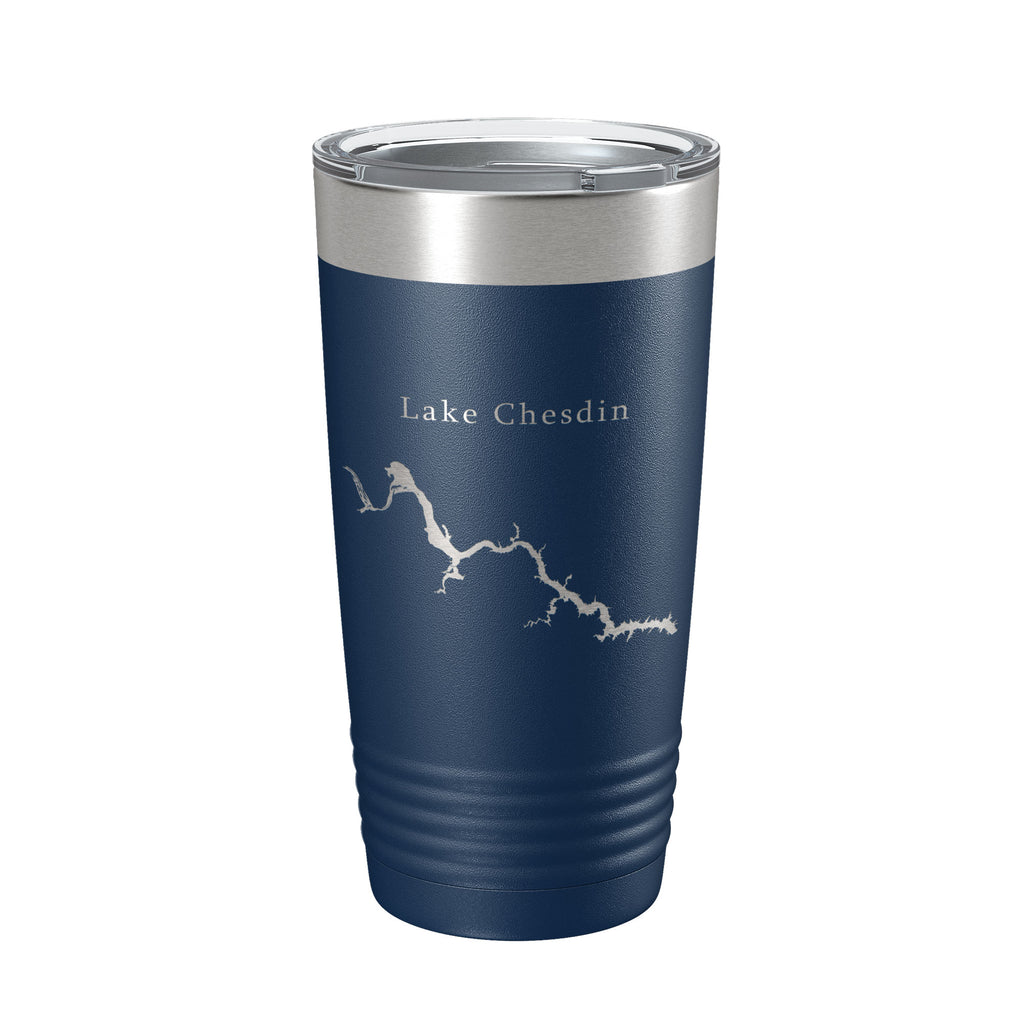 Lake Chesdin Map Tumbler Travel Mug Insulated Laser Engraved Coffee Cup Virginia 20 oz