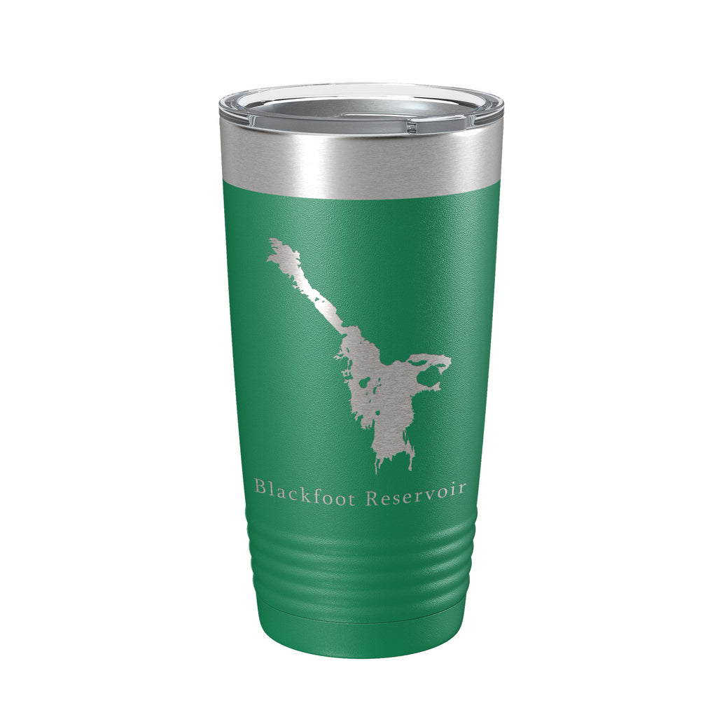 Blackfoot Reservoir Tumbler Lake Map Travel Mug Insulated Laser Engraved Coffee Cup Idaho 20 oz