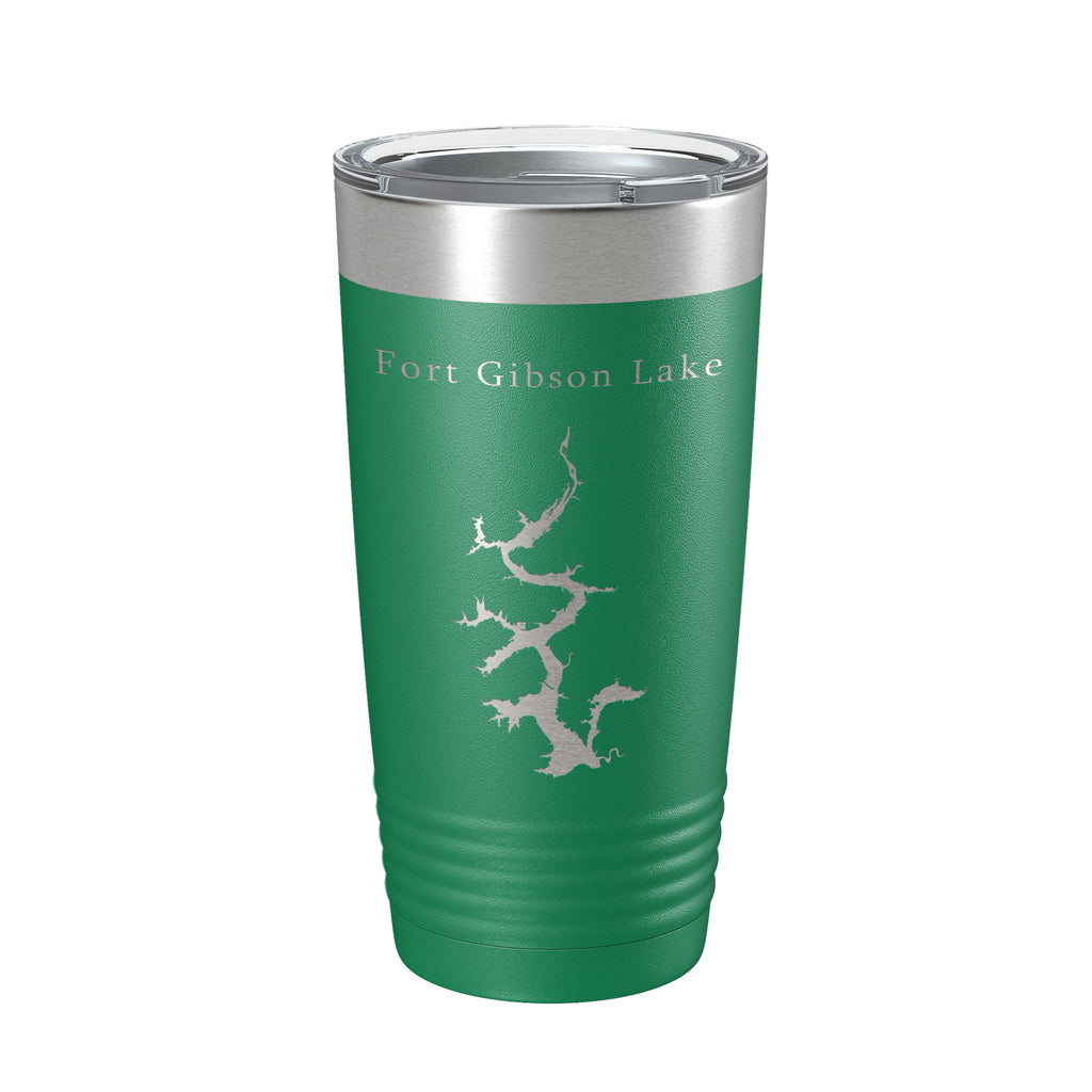 Fort Gibson Lake Map Tumbler Travel Mug Insulated Laser Engraved Coffee Cup Oklahoma 20 oz