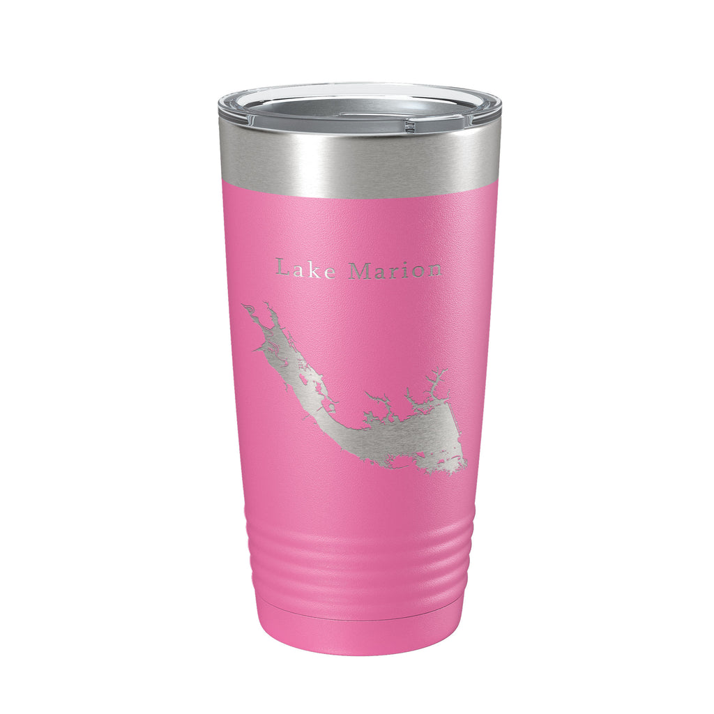 Lake Marion Map Tumbler Travel Mug Insulated Laser Engraved Coffee Cup South Carolina 20 oz