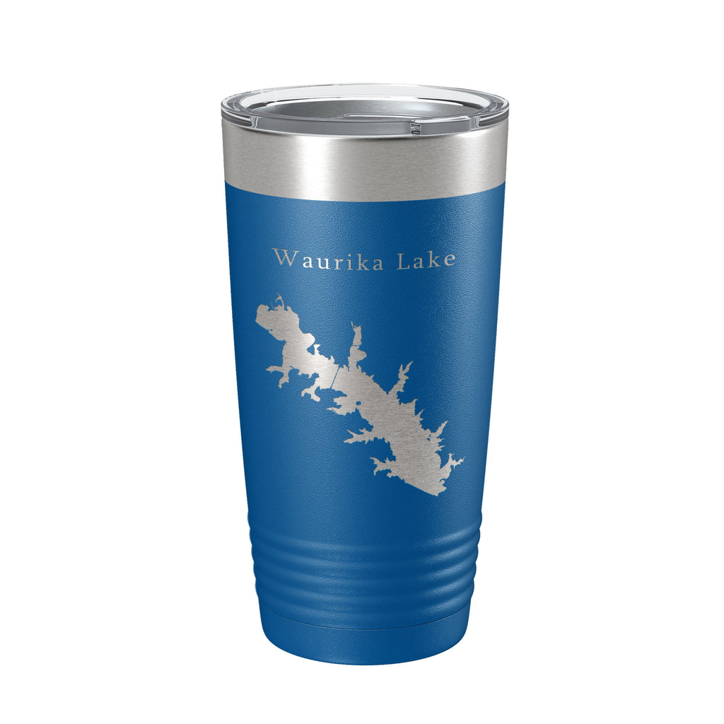 Waurika Lake Map Tumbler Travel Mug Insulated Laser Engraved Coffee Cup Oklahoma 20 oz