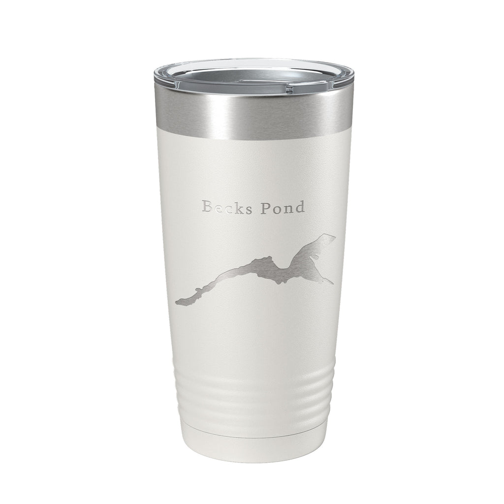 Becks Pond Tumbler Lake Map Travel Mug Insulated Laser Engraved Coffee Cup Delaware 20 oz