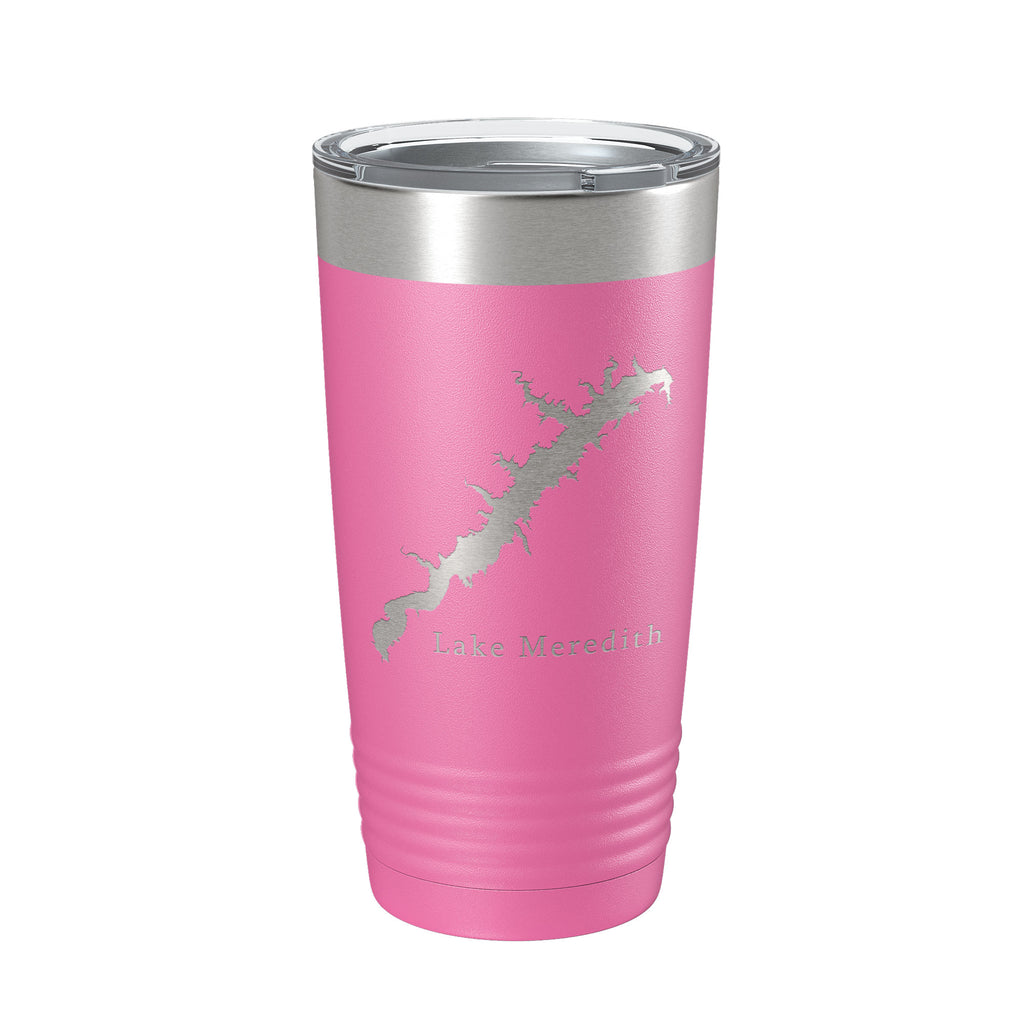 Lake Meredith Map Tumbler Travel Mug Insulated Laser Engraved Coffee Cup Texas 20 oz