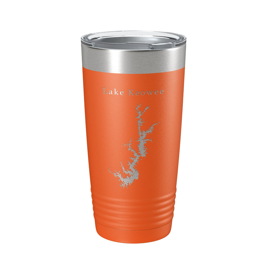 Lake Keowee Map Tumbler Travel Mug Insulated Laser Engraved Coffee Cup South Carolina 20 oz