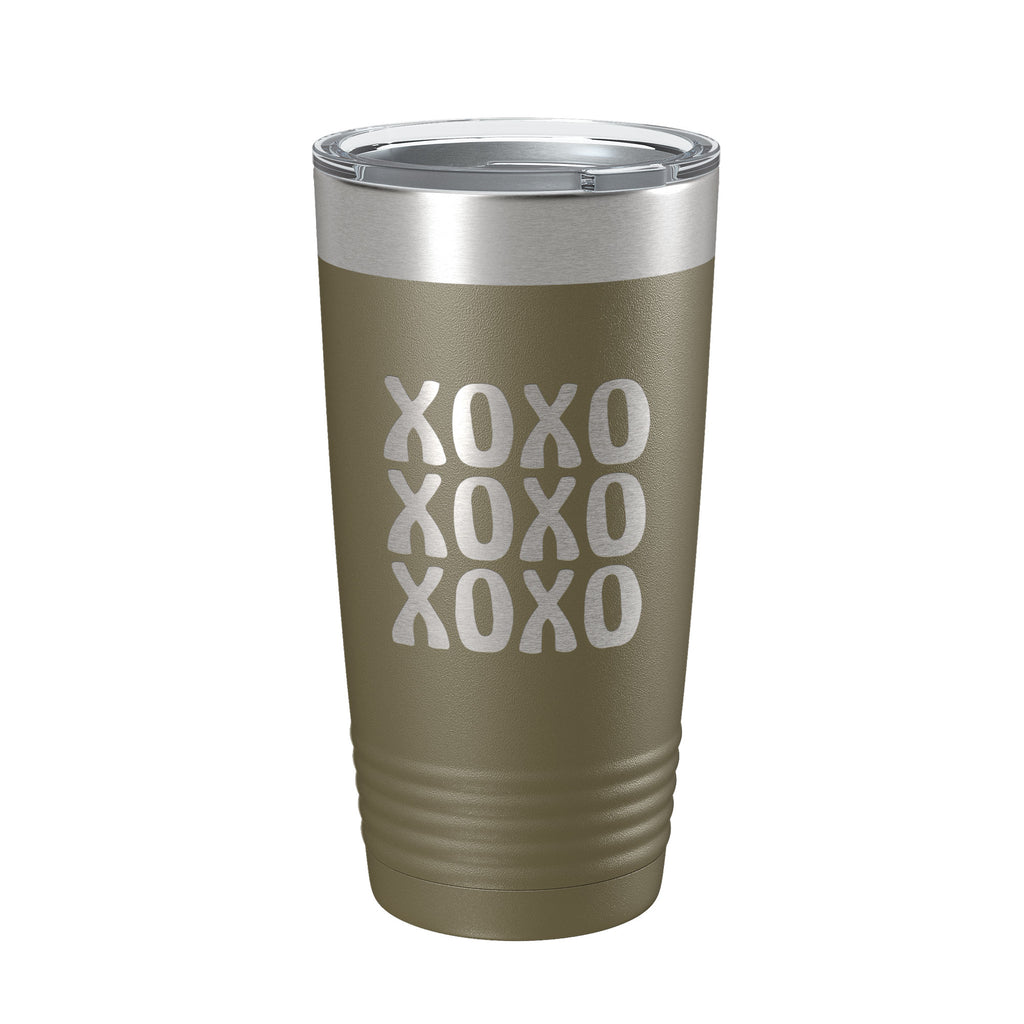 XOXO Tumbler Hugs And Kisses Travel Mug Insulated Laser Engraved Coffee Cup 20 oz