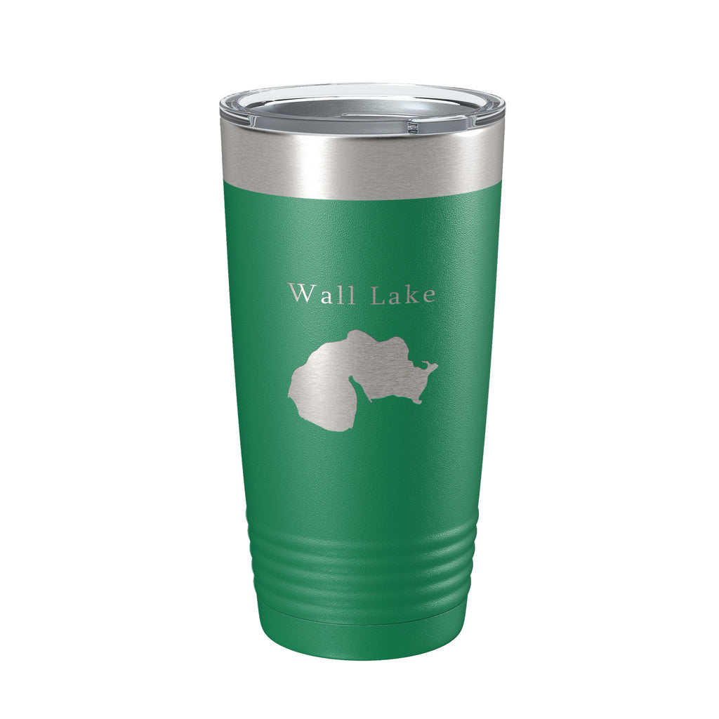 Wall Lake Map Tumbler Travel Mug Insulated Laser Engraved Coffee Cup Michigan 20 oz