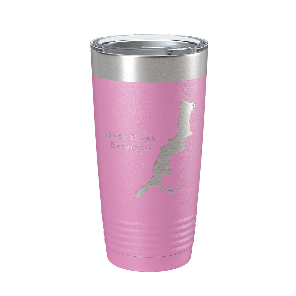 Deer Creek Reservoir Tumbler Lake Map Travel Mug Insulated Laser Engraved Coffee Cup Utah 20 oz