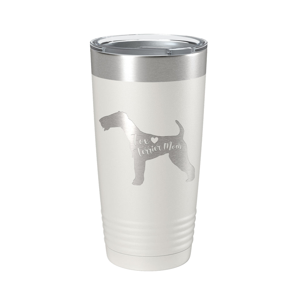 Fox Terrier Mom Tumbler Dog Travel Mug Gift Insulated Laser Engraved Coffee Cup 20 oz