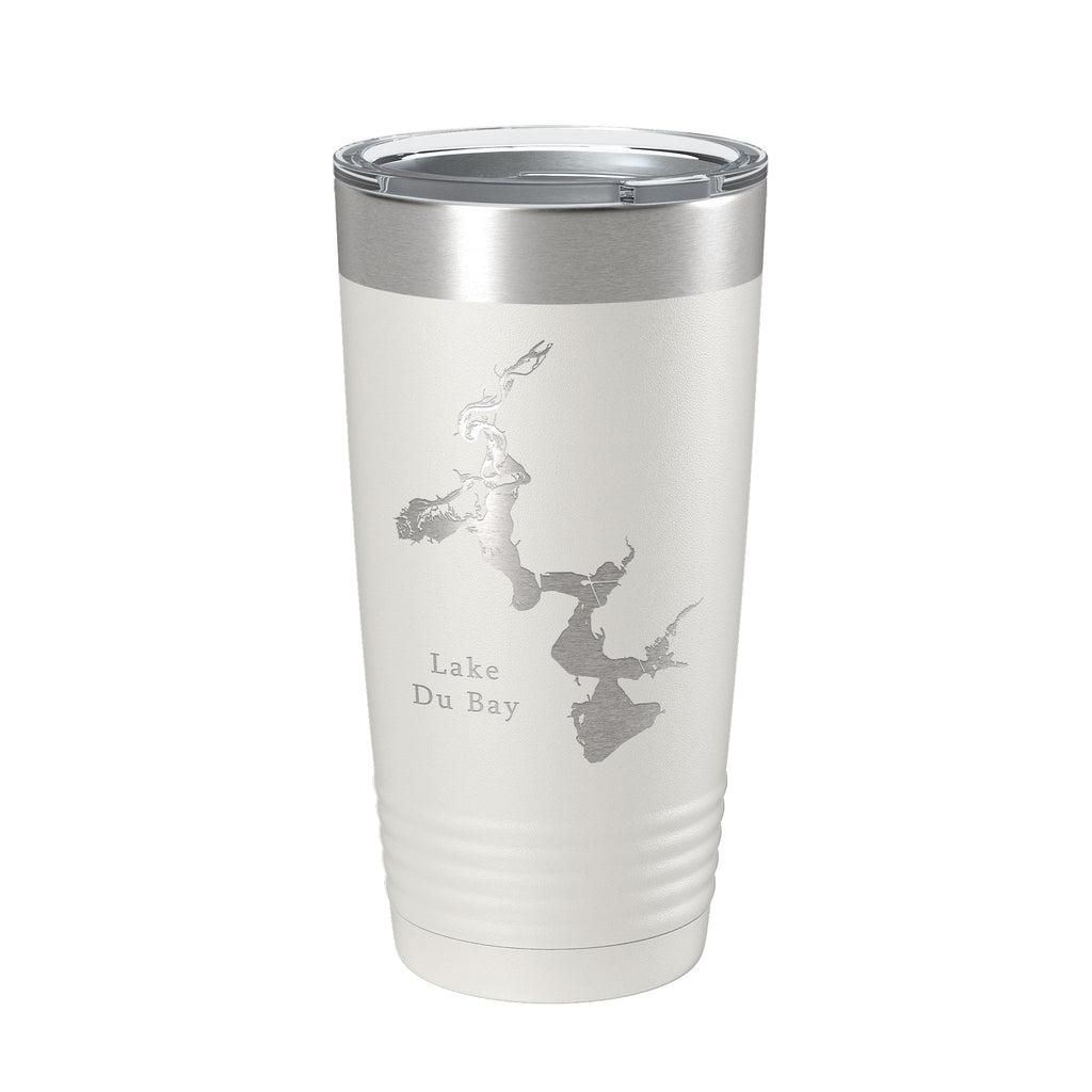 Lake Du Bay Map Tumbler Travel Mug Insulated Laser Engraved Coffee Cup Wisconsin 20 oz