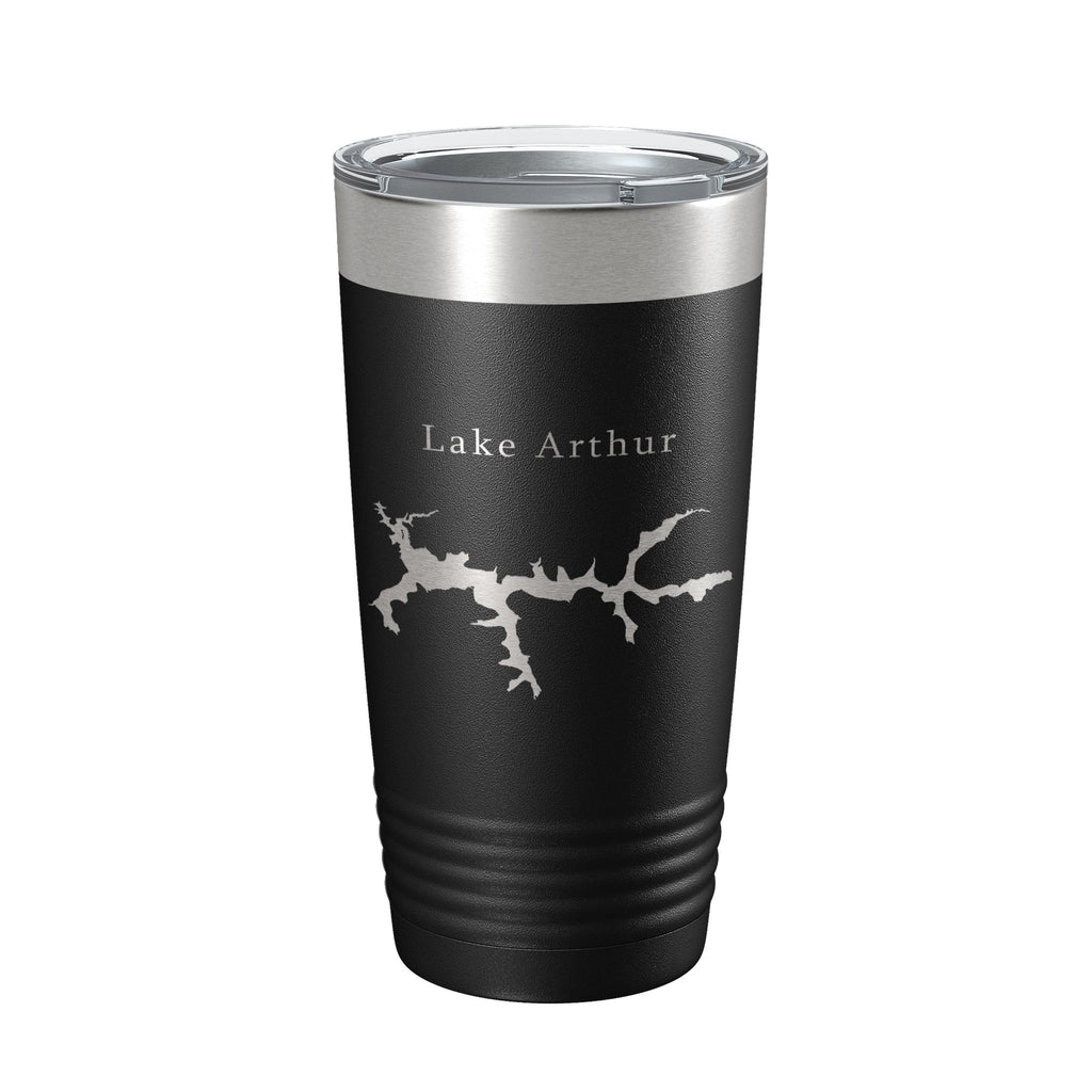 Lake Arthur Map Tumbler Travel Mug Insulated Laser Engraved Coffee Cup Pennsylvania 20 oz