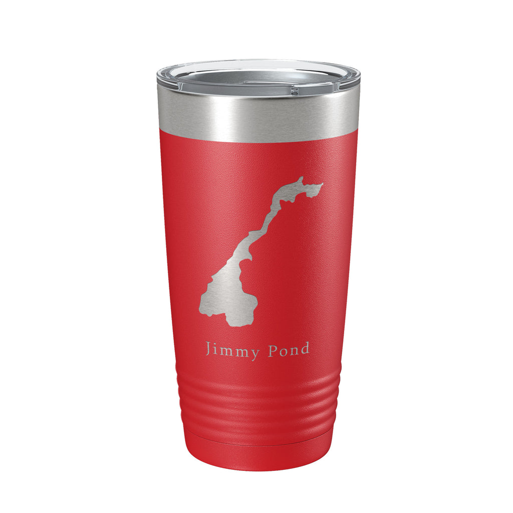 Jimmy Pond Tumbler Lake Map Travel Mug Insulated Laser Engraved Coffee Cup Maine 20 oz