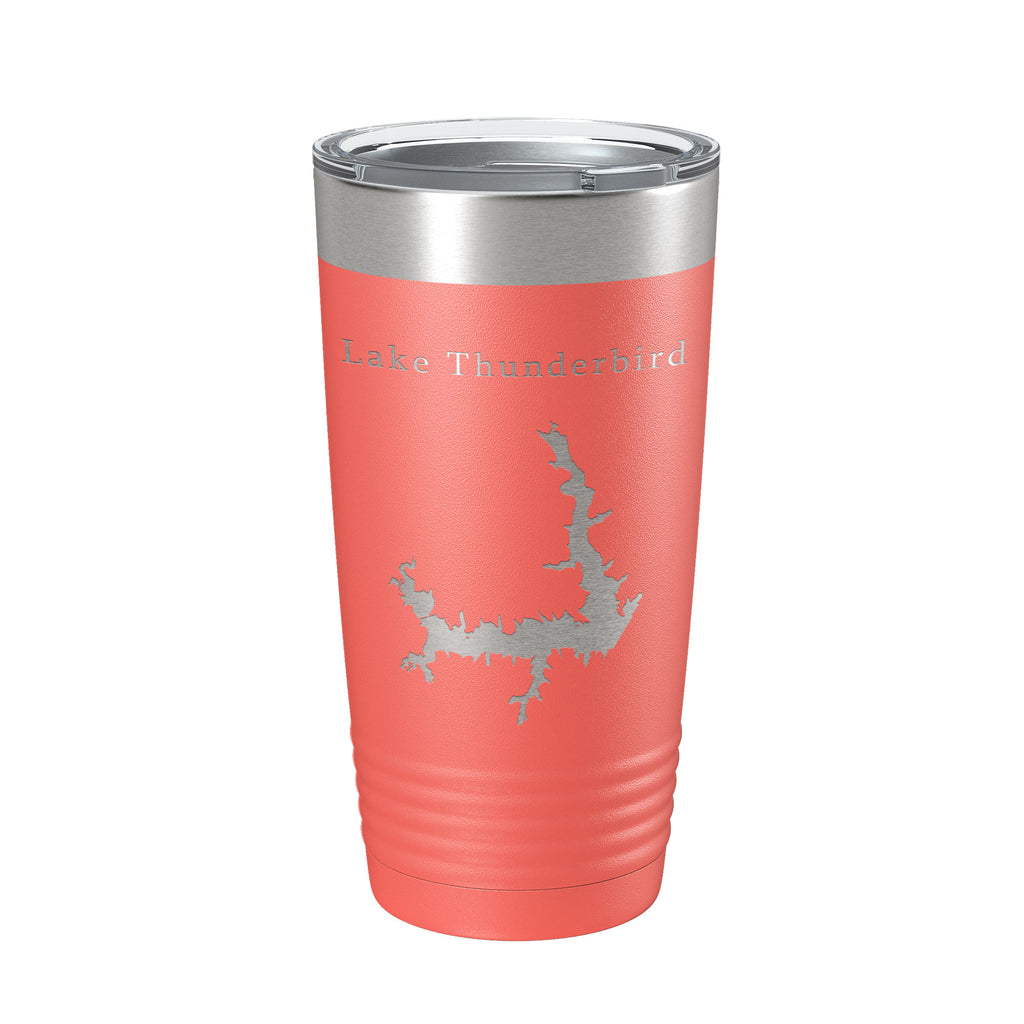 Lake Thunderbird Map Tumbler Travel Mug Insulated Laser Engraved Coffee Cup Oklahoma 20 oz