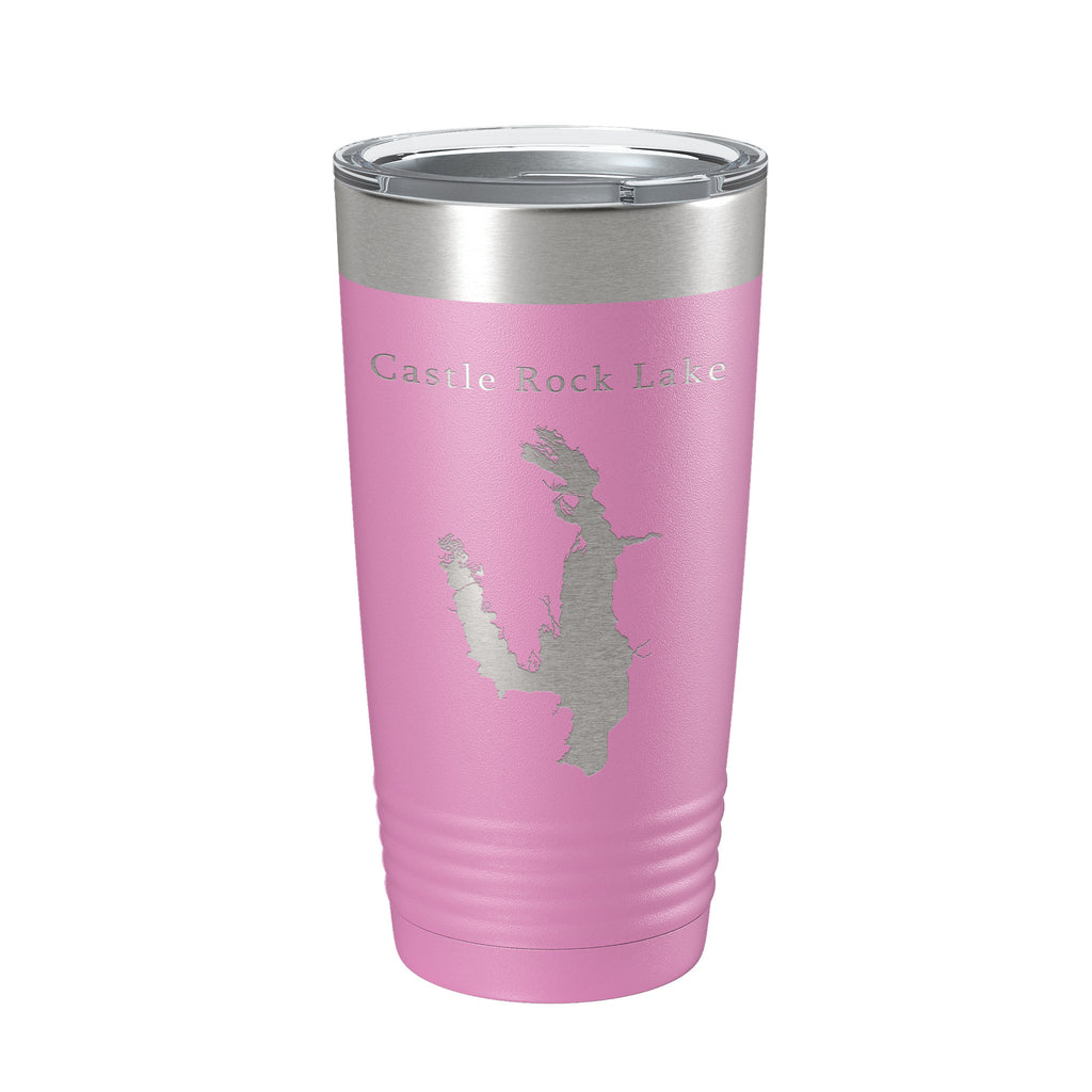 Castle Rock Lake Map Tumbler Travel Mug Insulated Laser Engraved Coffee Cup Wisconsin 20 oz