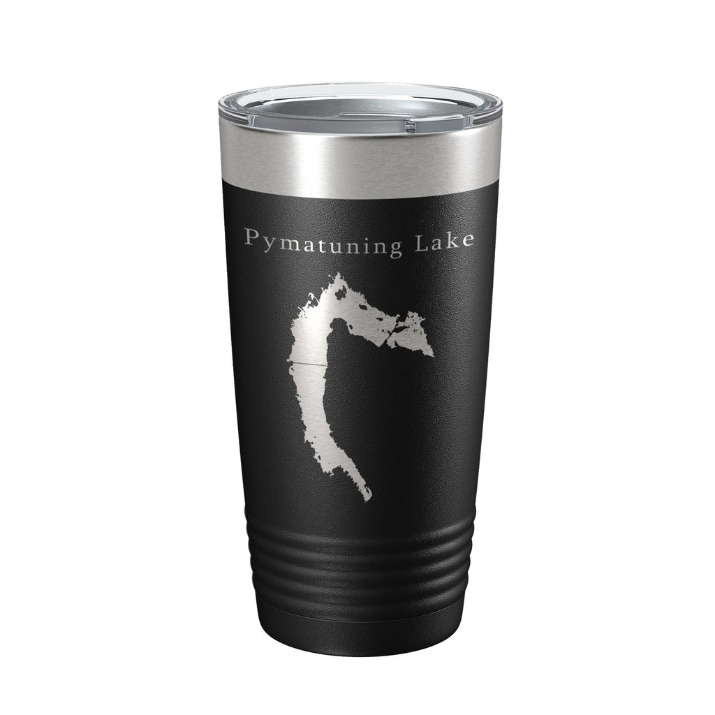Pymatuning Lake Map Tumbler Travel Mug Insulated Laser Engraved Coffee Cup Ohio Pennsylvania 20 oz