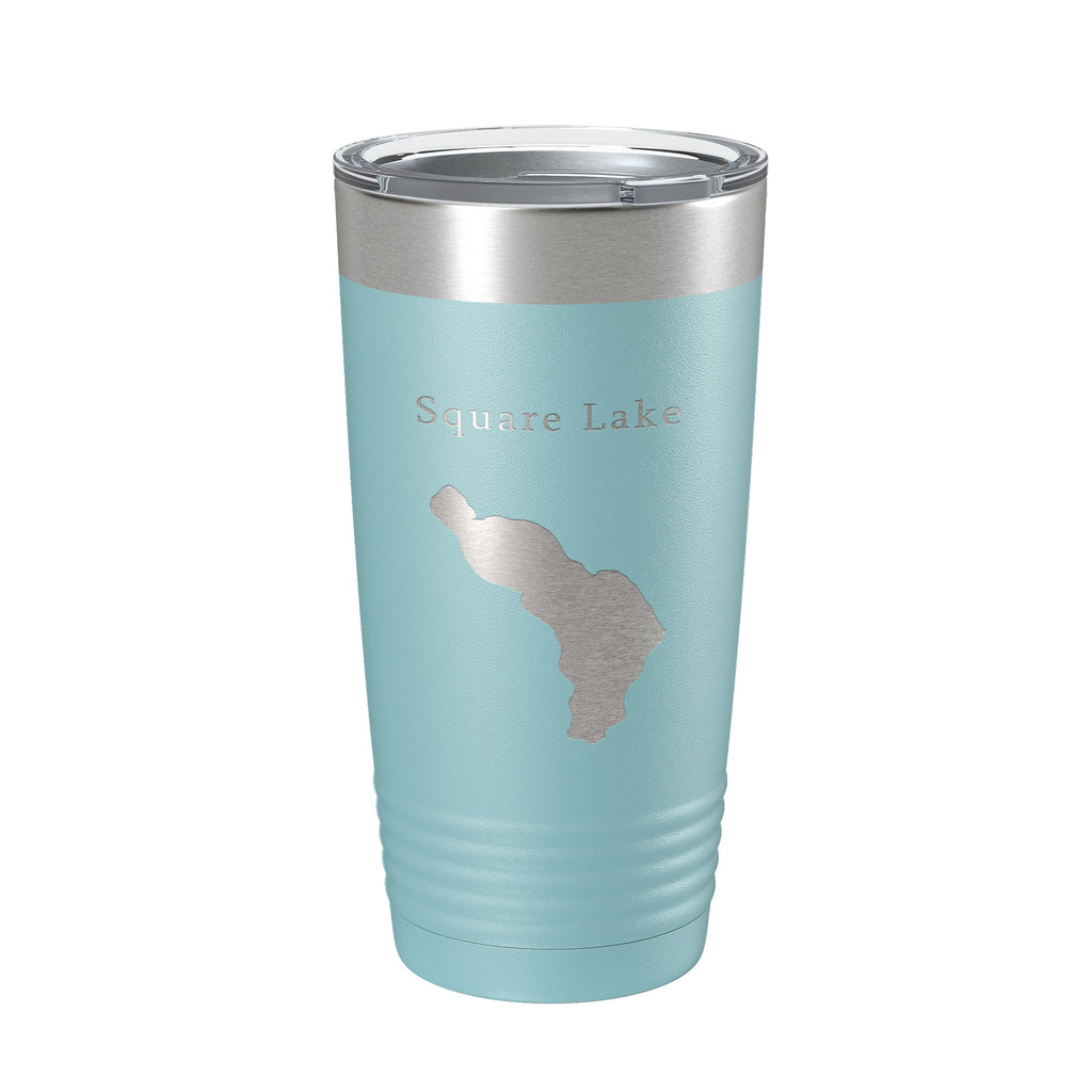 Square Lake Map Tumbler Travel Mug Insulated Laser Engraved Coffee Cup Maine 20 oz