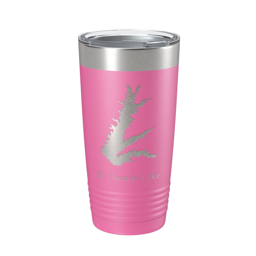 El Dorado Lake Map Tumbler Travel Mug Insulated Laser Engraved Coffee Cup Kansas 20 oz