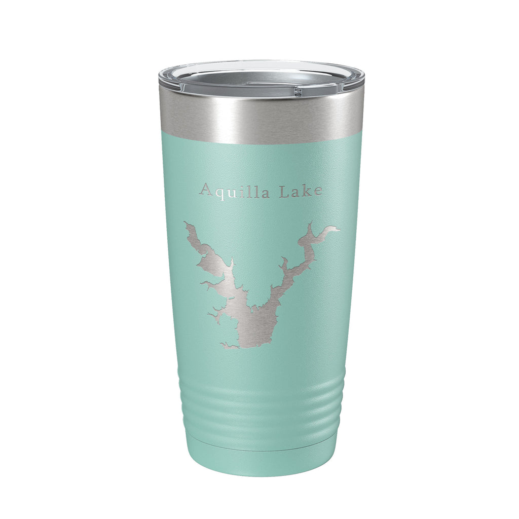 Aquilla Lake Map Tumbler Travel Mug Insulated Laser Engraved Coffee Cup Texas 20 oz