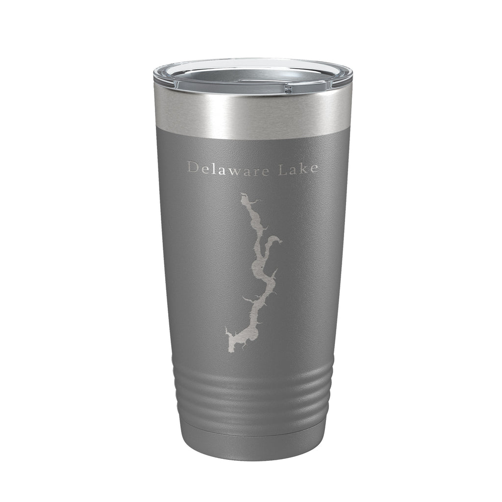 Delaware Lake Map Tumbler Travel Mug Insulated Laser Engraved Coffee Cup Ohio 20 oz