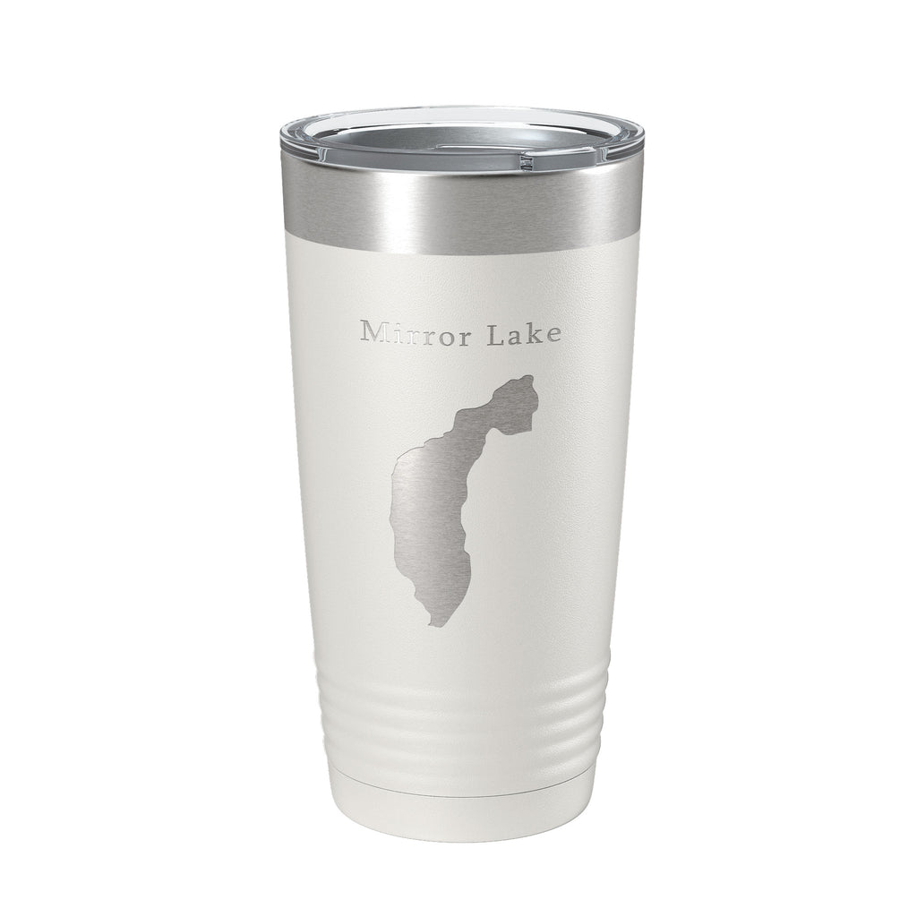 Mirror Lake Map Tumbler Travel Mug Insulated Laser Engraved Coffee Cup New York 20 oz