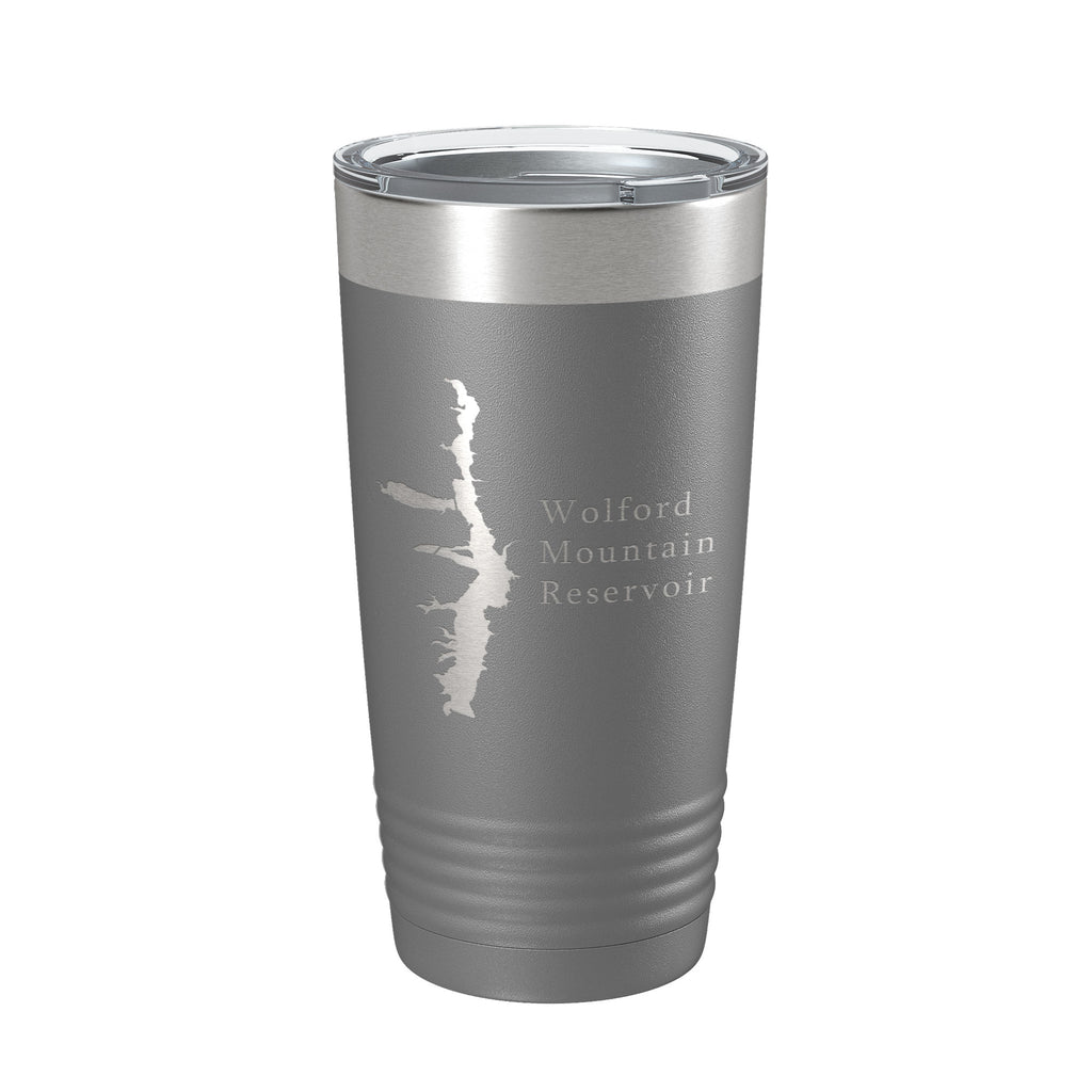 Wolford Mountain Reservoir Tumbler Lake Map Travel Mug Insulated Laser Engraved Coffee Cup Colorado 20 oz