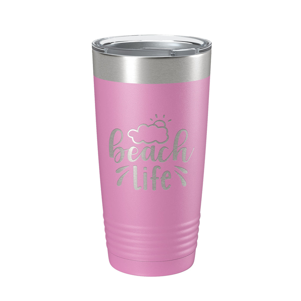 Beach Life Tumbler Sunshine Travel Mug Insulated Laser Engraved Coffee Cup 20 oz