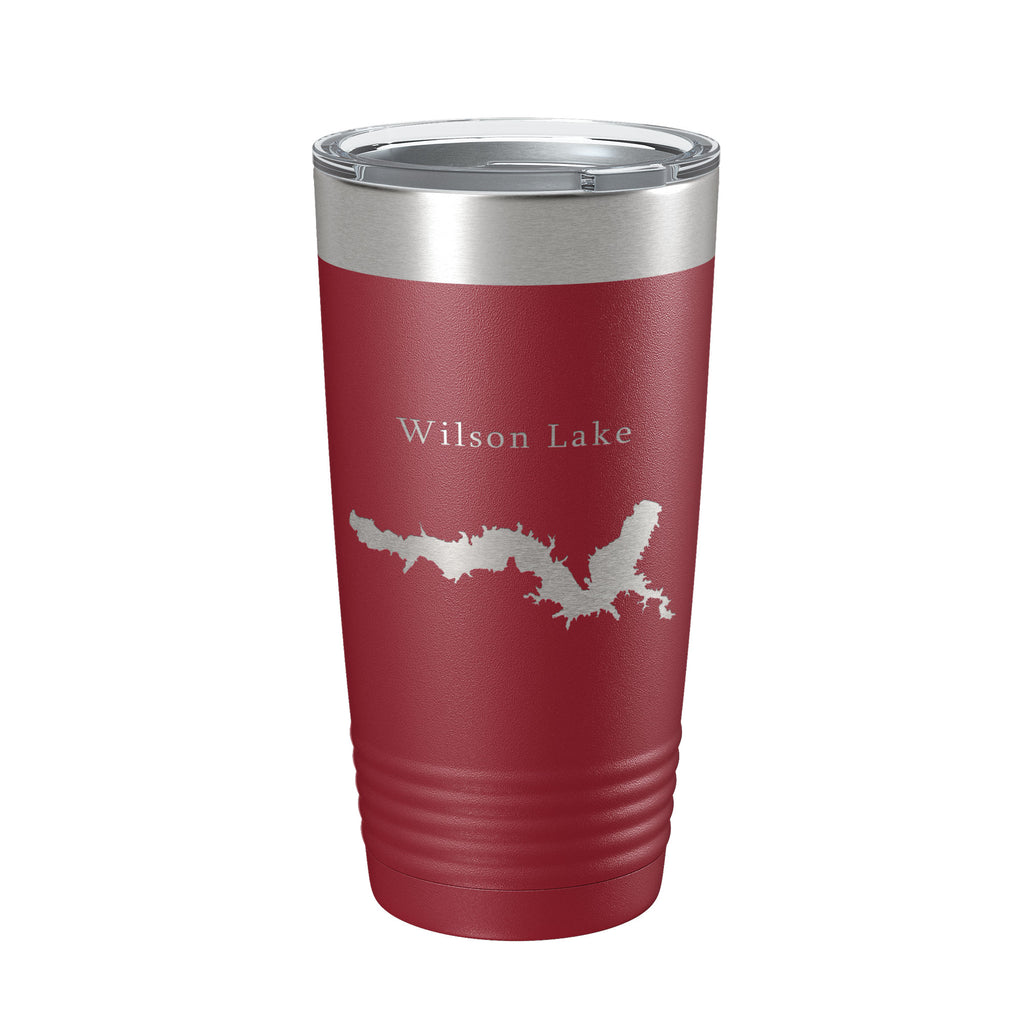 Wilson Lake Map Tumbler Travel Mug Insulated Laser Engraved Coffee Cup Kansas 20 oz