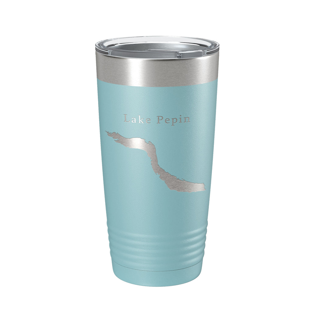 Lake Pepin Map Tumbler Travel Mug Insulated Laser Engraved Coffee Cup Minnesota Wisconsin 20 oz