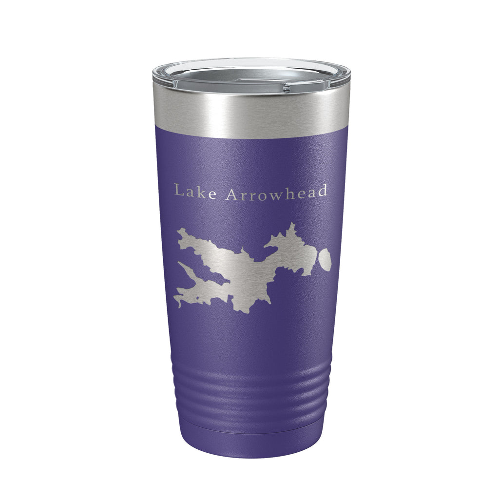 Lake Arrowhead Map Tumbler Travel Mug Insulated Laser Engraved Coffee Cup California 20 oz