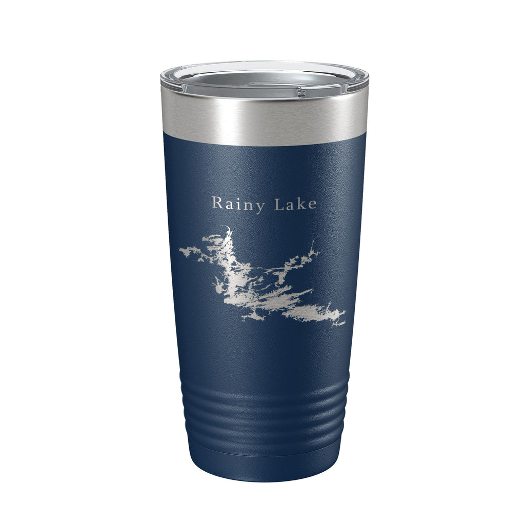 Rainy Lake Map Tumbler Travel Mug Insulated Laser Engraved Coffee Cup Minnesota 20 oz