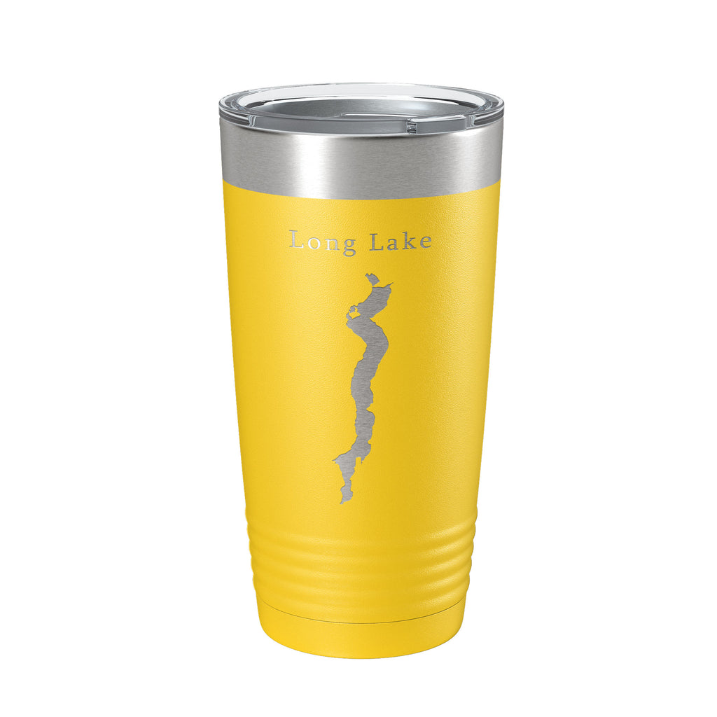 Long Lake Map Tumbler Travel Mug Insulated Laser Engraved Coffee Cup Minnesota 20 oz