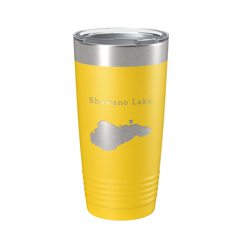 Shawano Lake Map Tumbler Travel Mug Insulated Laser Engraved Coffee Cup Wisconsin 20 oz