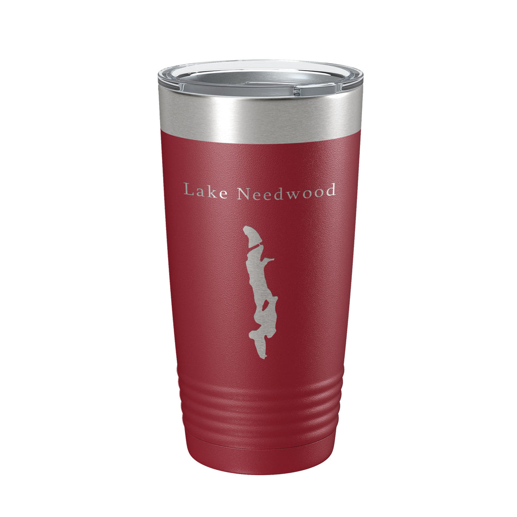 Lake Needwood Map Tumbler Travel Mug Insulated Laser Engraved Coffee Cup Maryland 20 oz