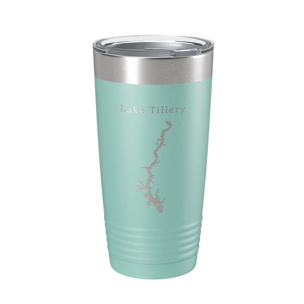 Lake Tillery Map Tumbler Travel Mug Insulated Laser Engraved Coffee Cup North Carolina 20 oz