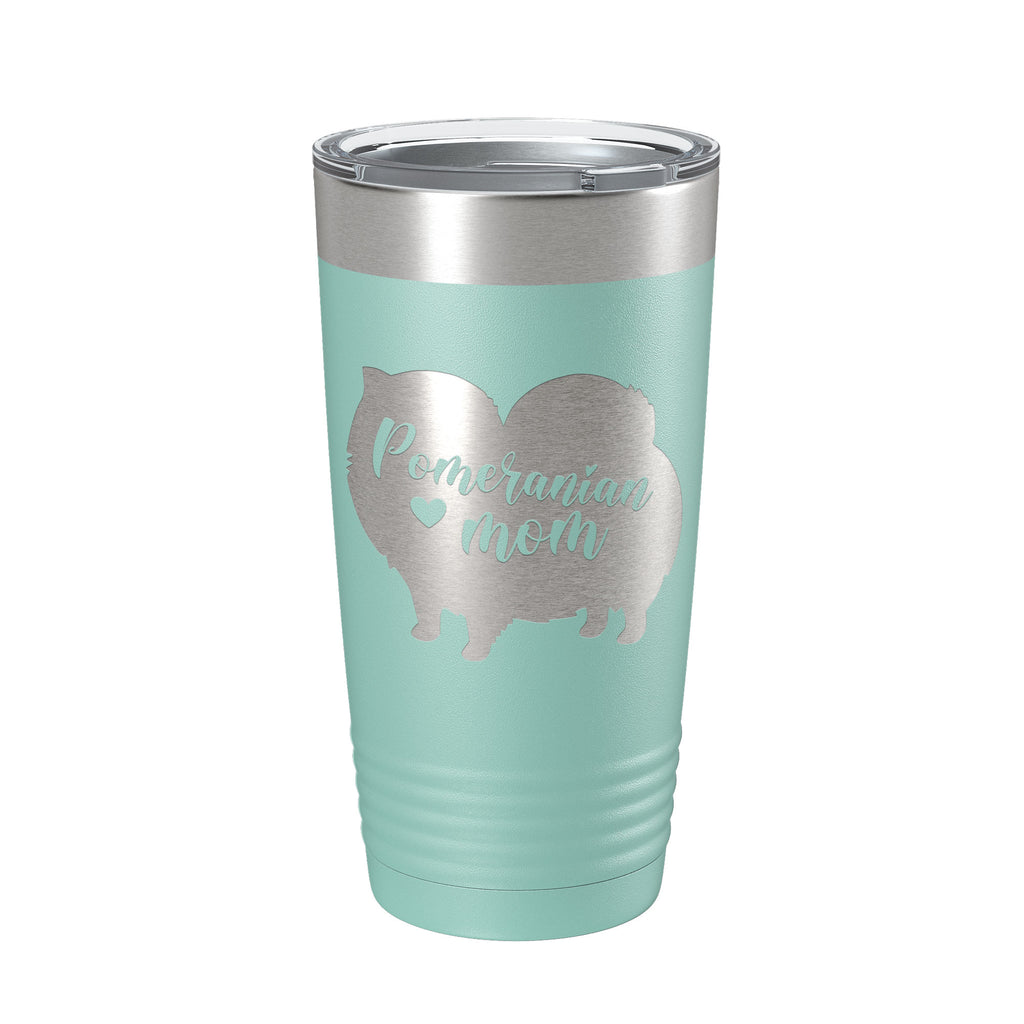 Pomeranian Mom Tumbler Dog Travel Mug Gift Insulated Laser Engraved Coffee Cup 20 oz