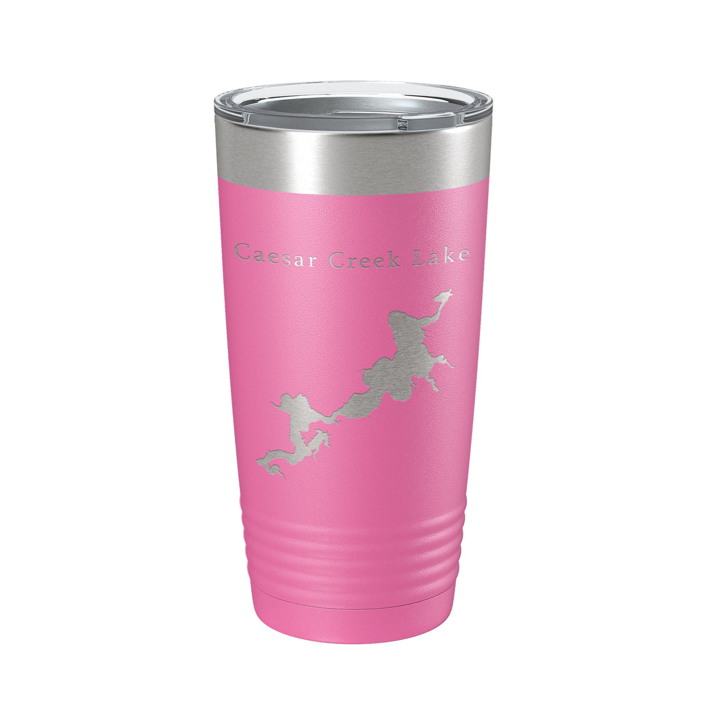 Caesar Creek Lake Map Tumbler Travel Mug Insulated Laser Engraved Coffee Cup Ohio 20 oz