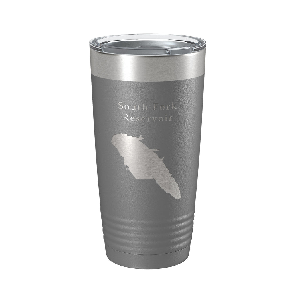 South Fork Reservoir Tumbler Lake Map Travel Mug Insulated Laser Engraved Coffee Cup Nevada 20 oz