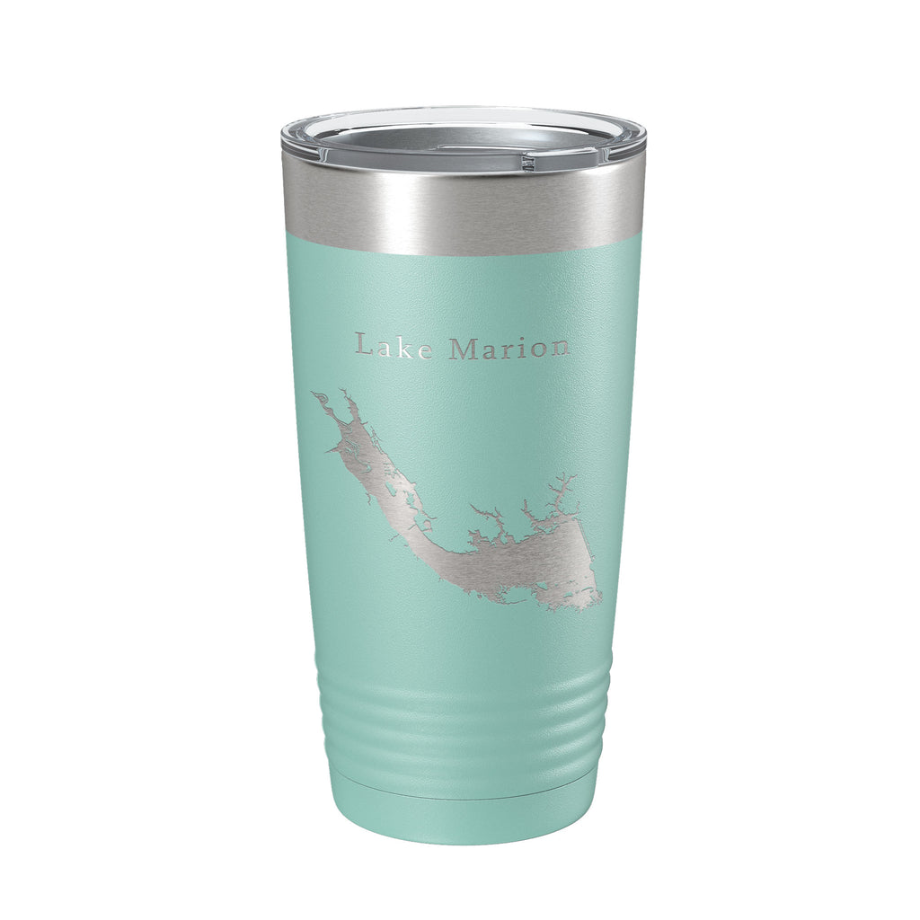 Lake Marion Map Tumbler Travel Mug Insulated Laser Engraved Coffee Cup South Carolina 20 oz