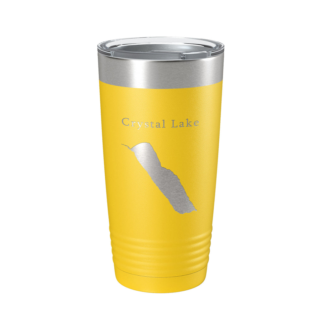 Crystal Lake Map Tumbler Travel Mug Insulated Laser Engraved Coffee Cup Vermont 20 oz