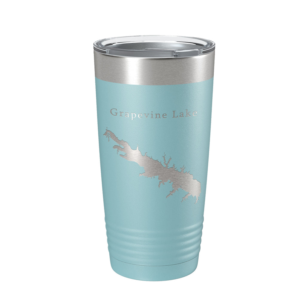 Grapevine Lake Map Tumbler Travel Mug Insulated Laser Engraved Coffee Cup Texas 20 oz