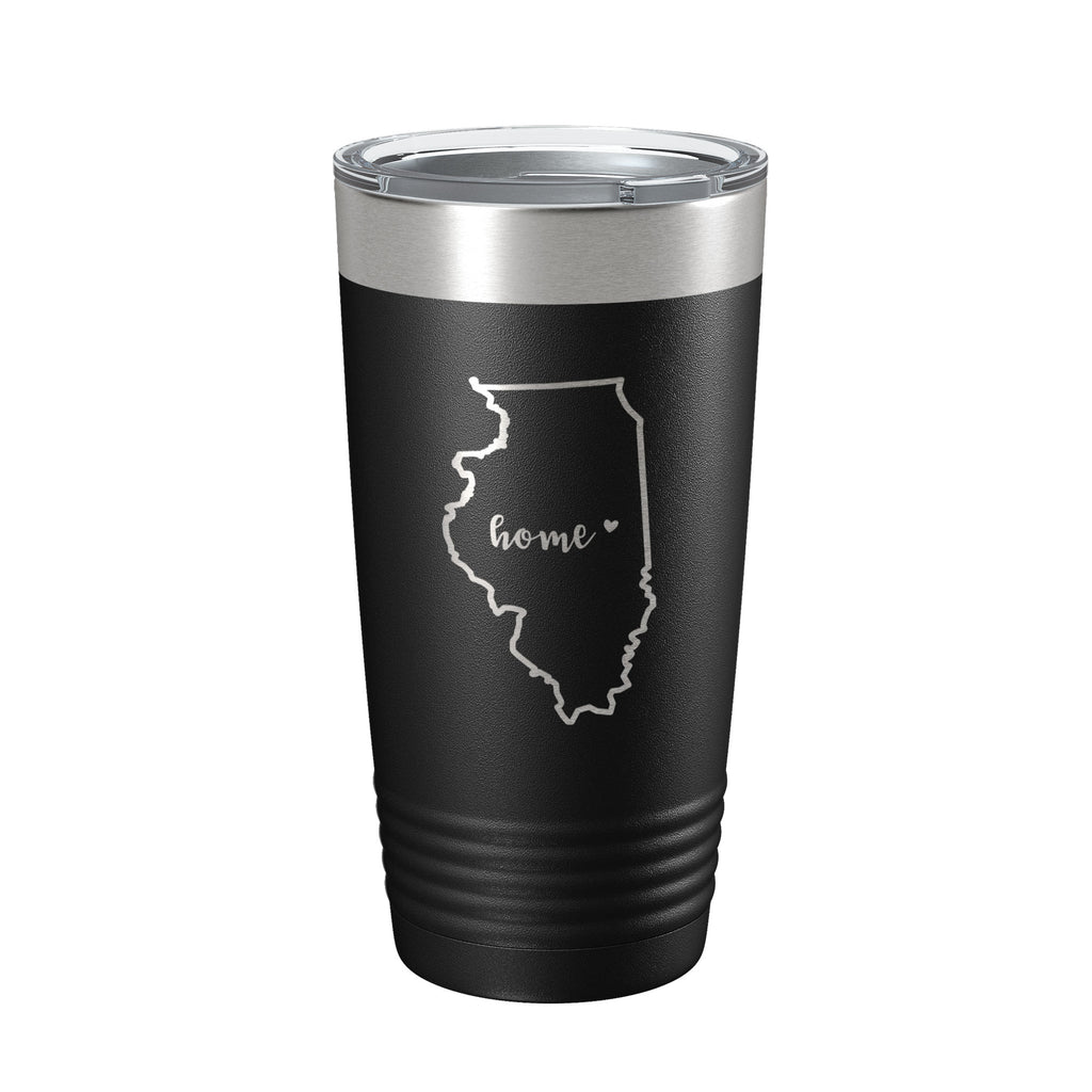 Illinois Tumbler Home State Travel Mug Insulated Laser Engraved Map Coffee Cup 20 oz