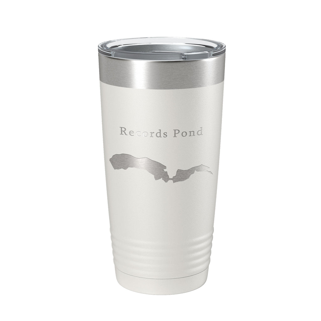 Records Pond Tumbler Lake Map Travel Mug Insulated Laser Engraved Coffee Cup Delaware 20 oz