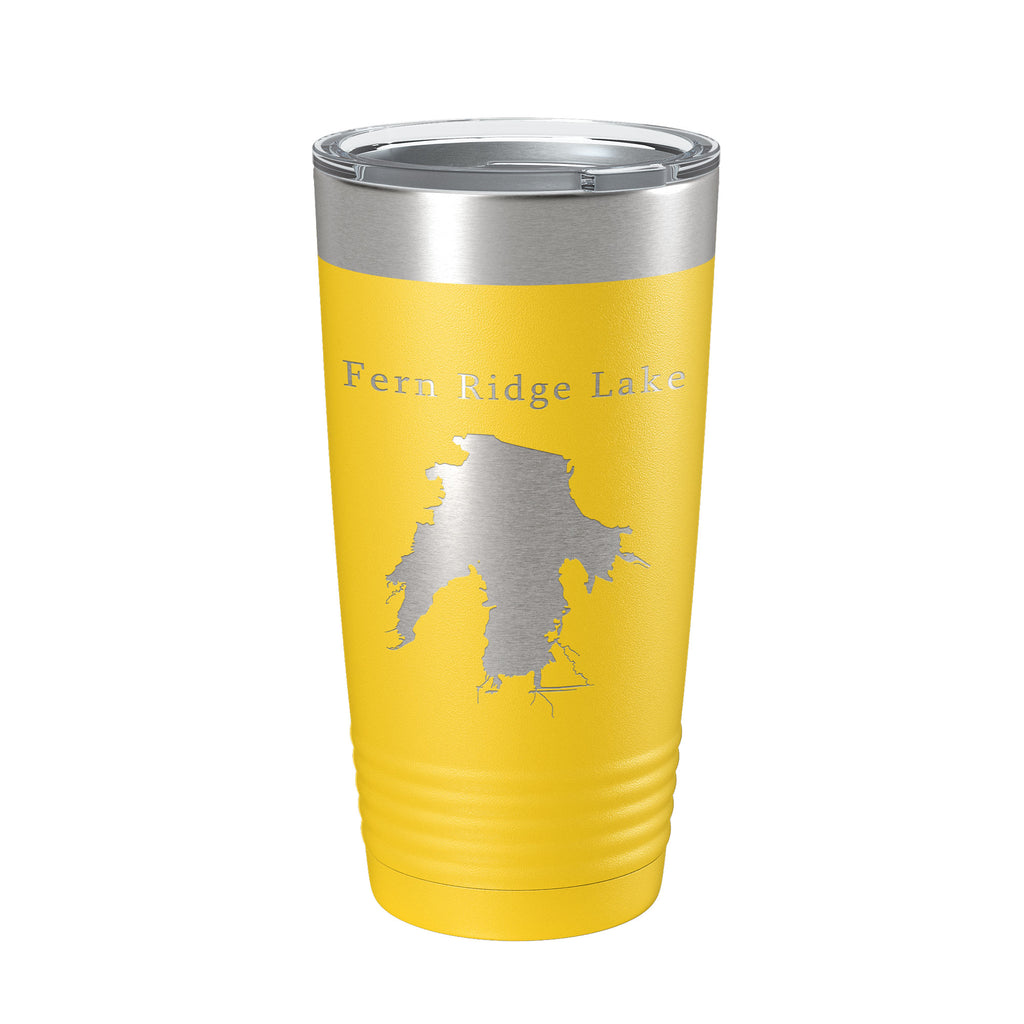 Fern Ridge Lake Map Tumbler Travel Mug Insulated Laser Engraved Coffee Cup Oregon 20 oz