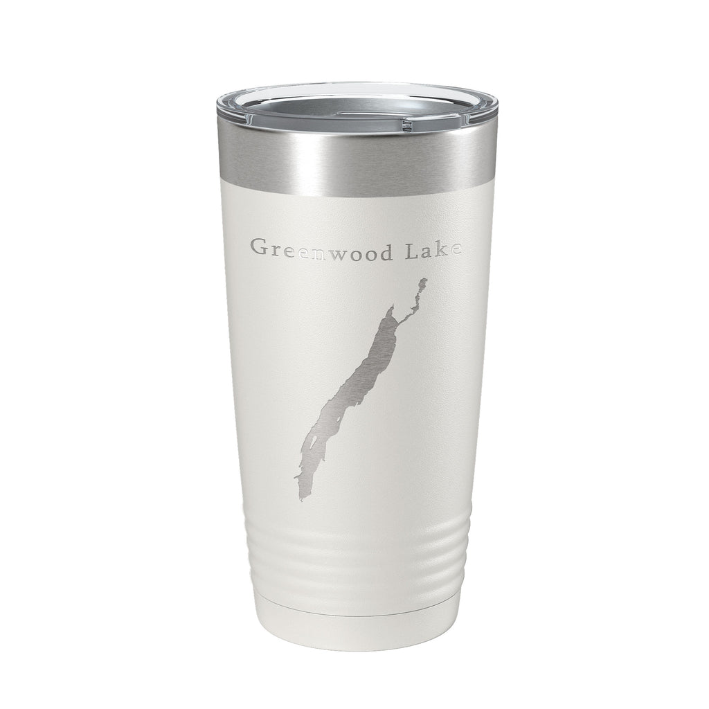 Greenwood Lake Map Tumbler Travel Mug Insulated Laser Engraved Coffee Cup New Jersey York 20 oz