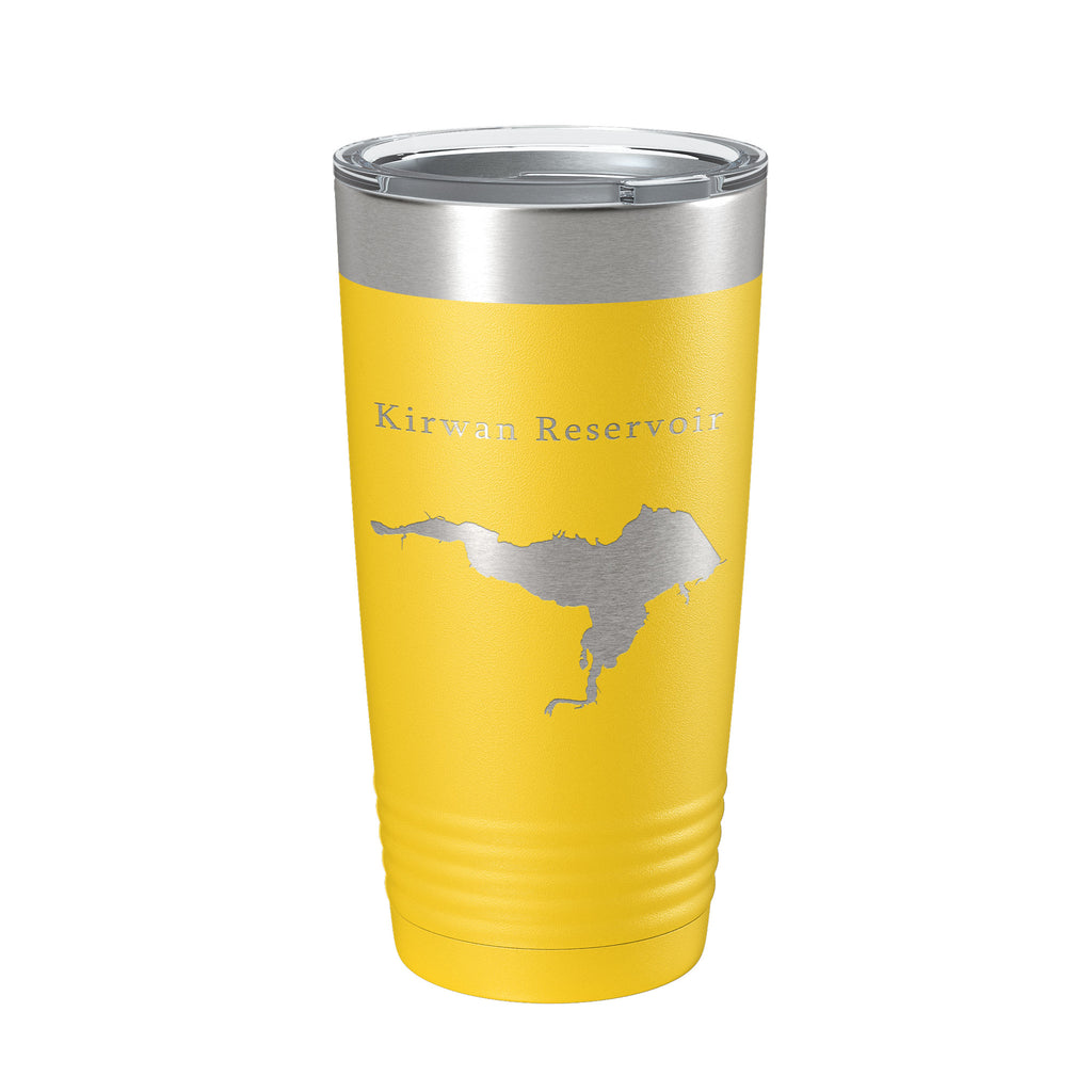 Kirwan Reservoir Tumbler Lake Map Travel Mug Insulated Laser Engraved Coffee Cup Kansas 20 oz