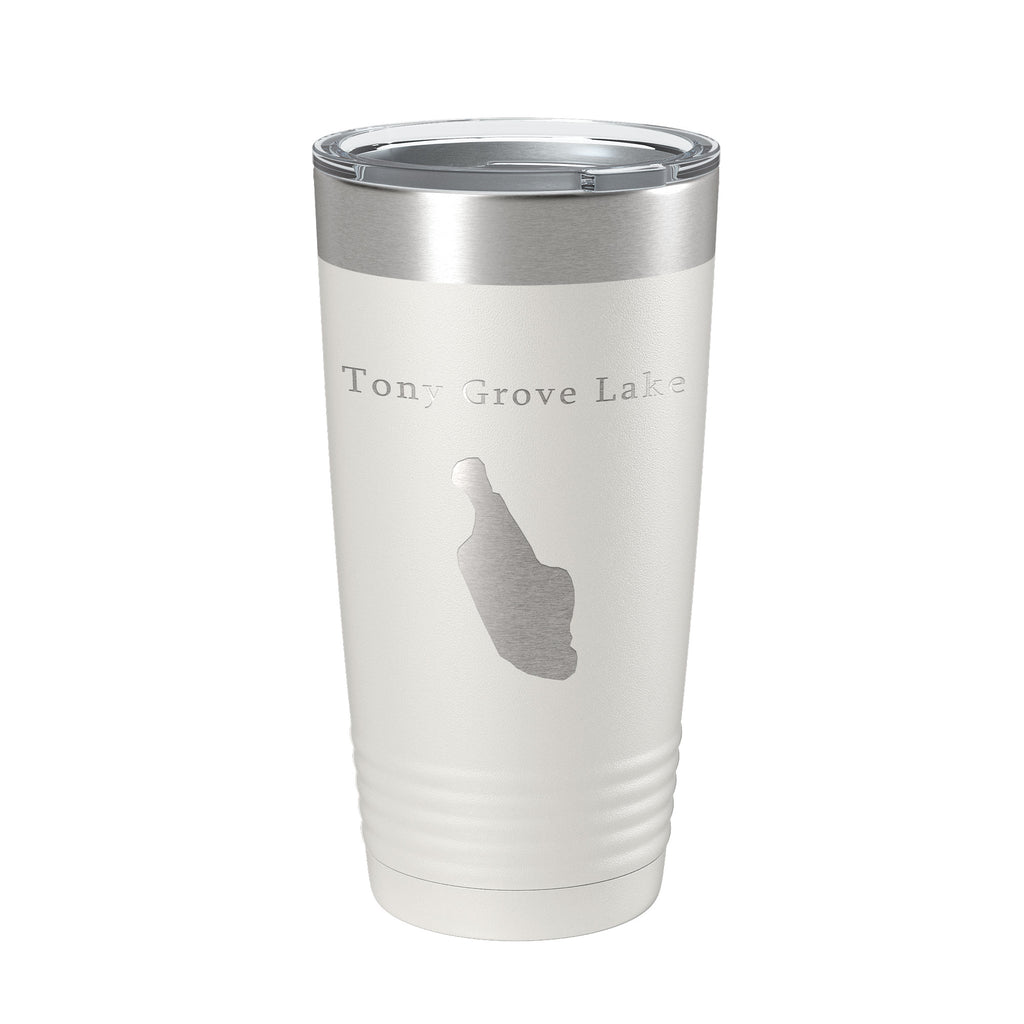 Tony Grove Lake Map Tumbler Travel Mug Insulated Laser Engraved Coffee Cup Utah 20 oz