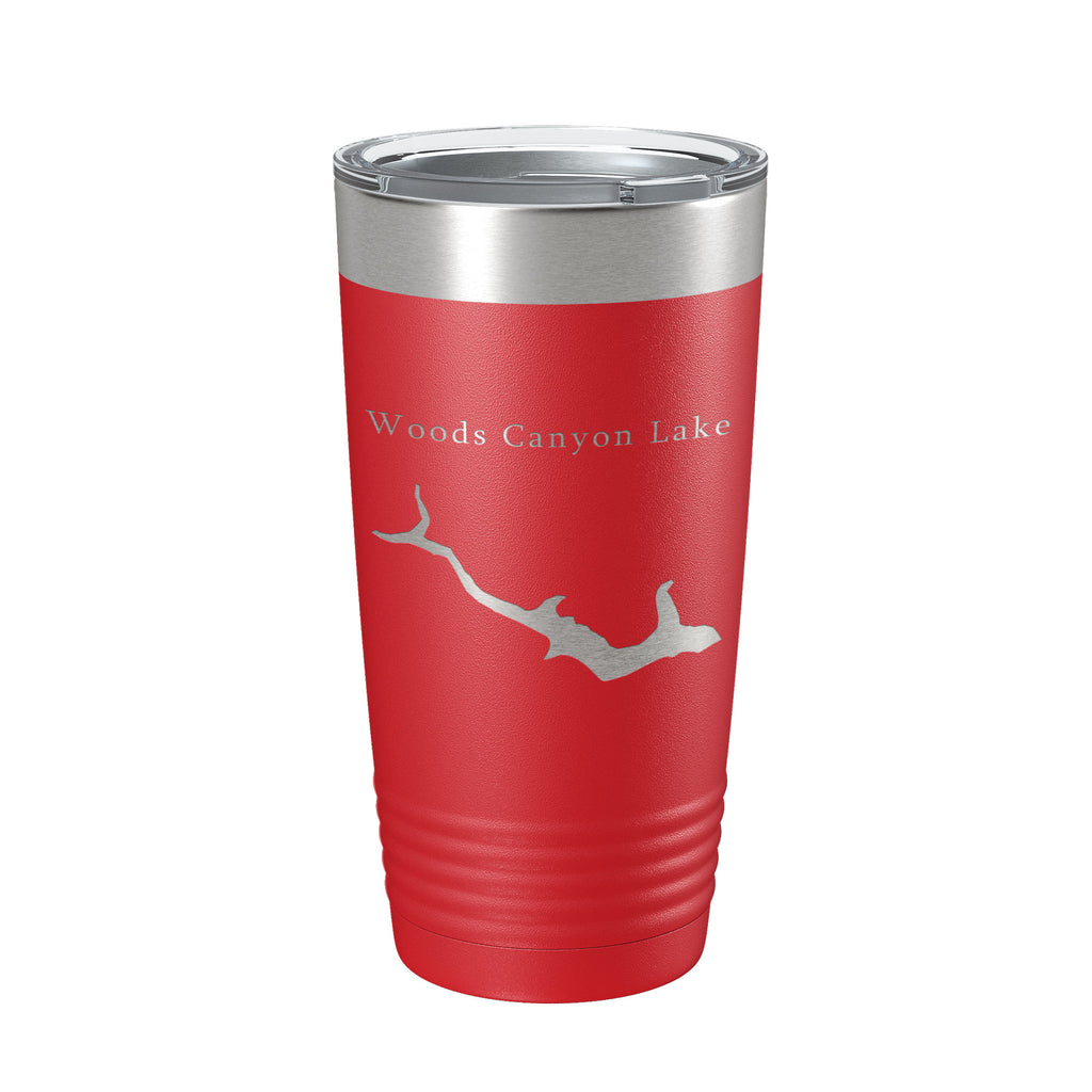 Woods Canyon Lake Map Tumbler Travel Mug Insulated Laser Engraved Coffee Cup Arizona 20 oz