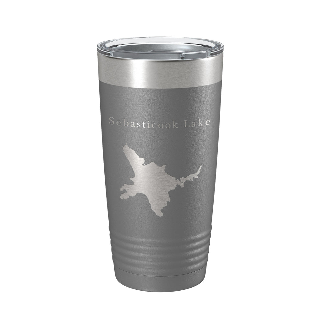 Sebasticook Lake Map Tumbler Travel Mug Insulated Laser Engraved Coffee Cup Maine 20 oz