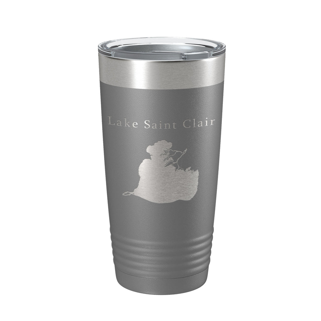 Lake Saint Clair Map Tumbler Travel Mug Insulated Laser Engraved Coffee Cup Michigan Ontario 20 oz